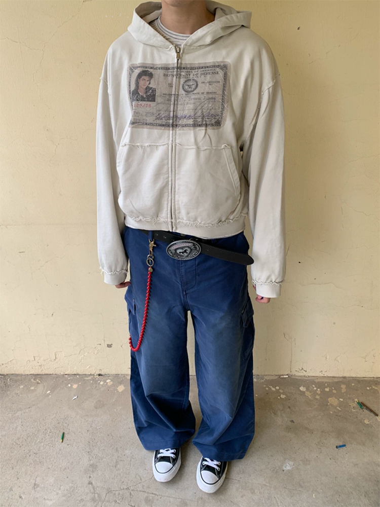 KONOOT Vintage Casual Cardigan Hooded Sweater