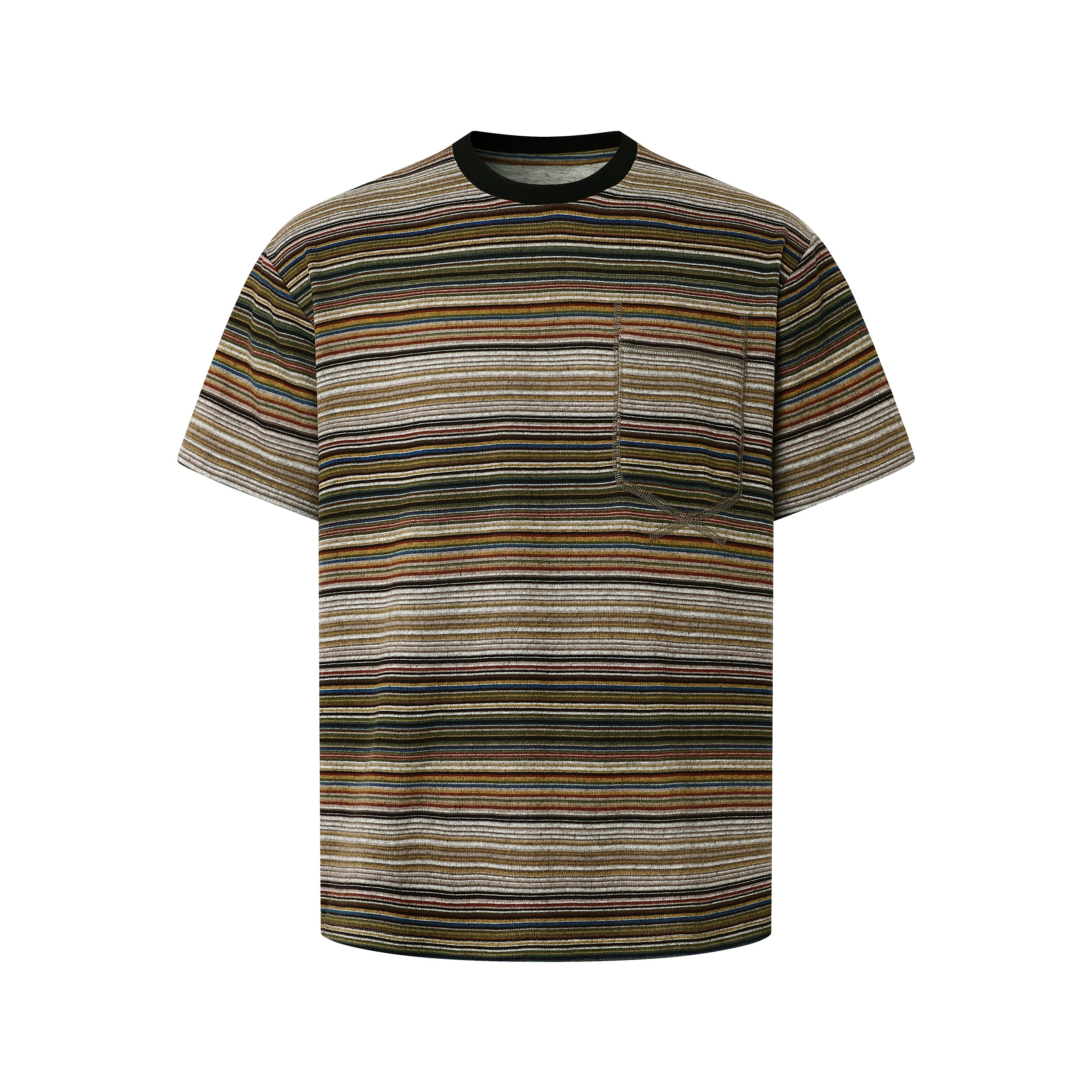 DIMC Pocket Rainbow Pinstripe Tee