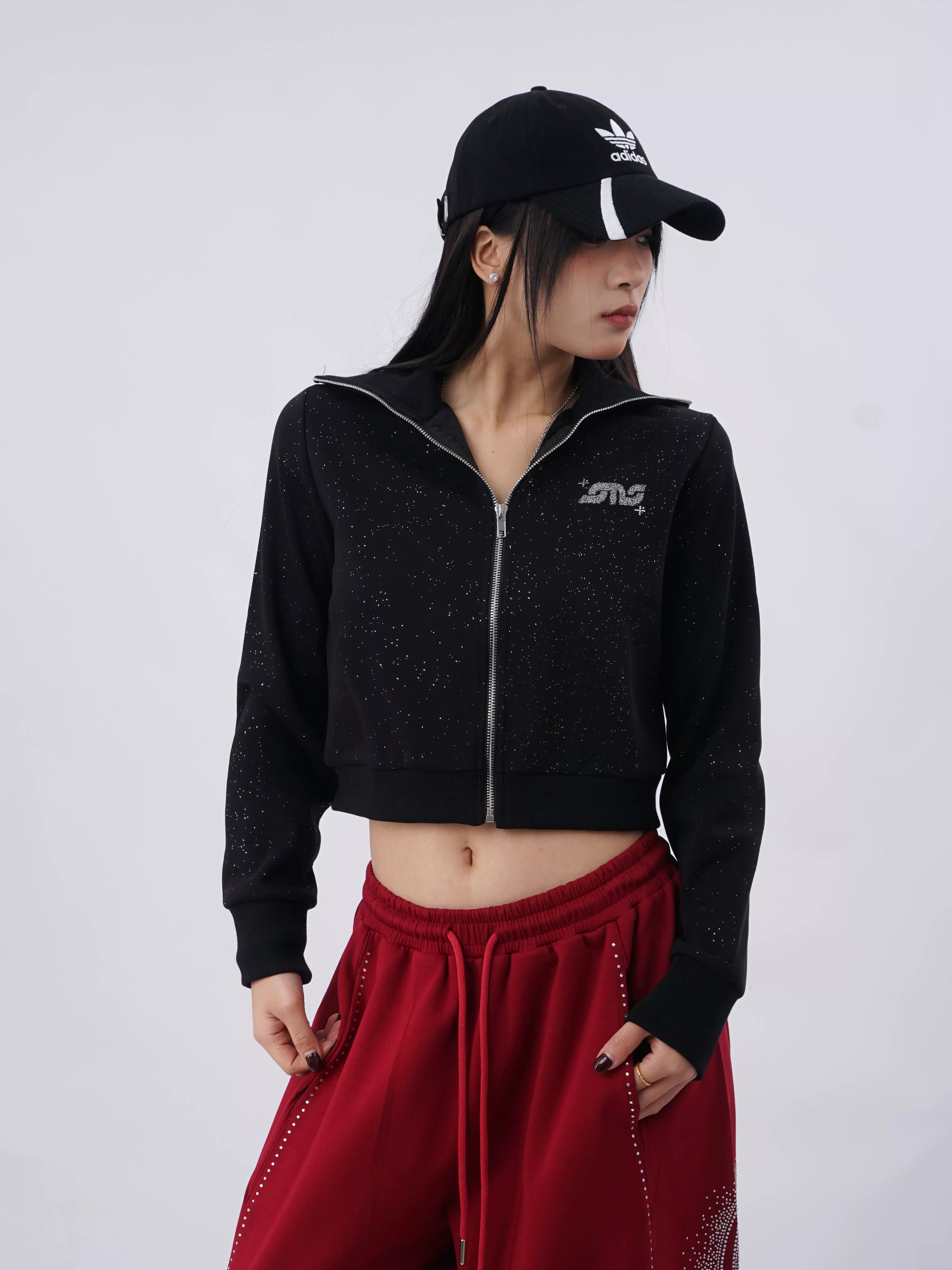 SAMUSAN Hot Diamond Three-dimensional Embroidered Sweater Jacket