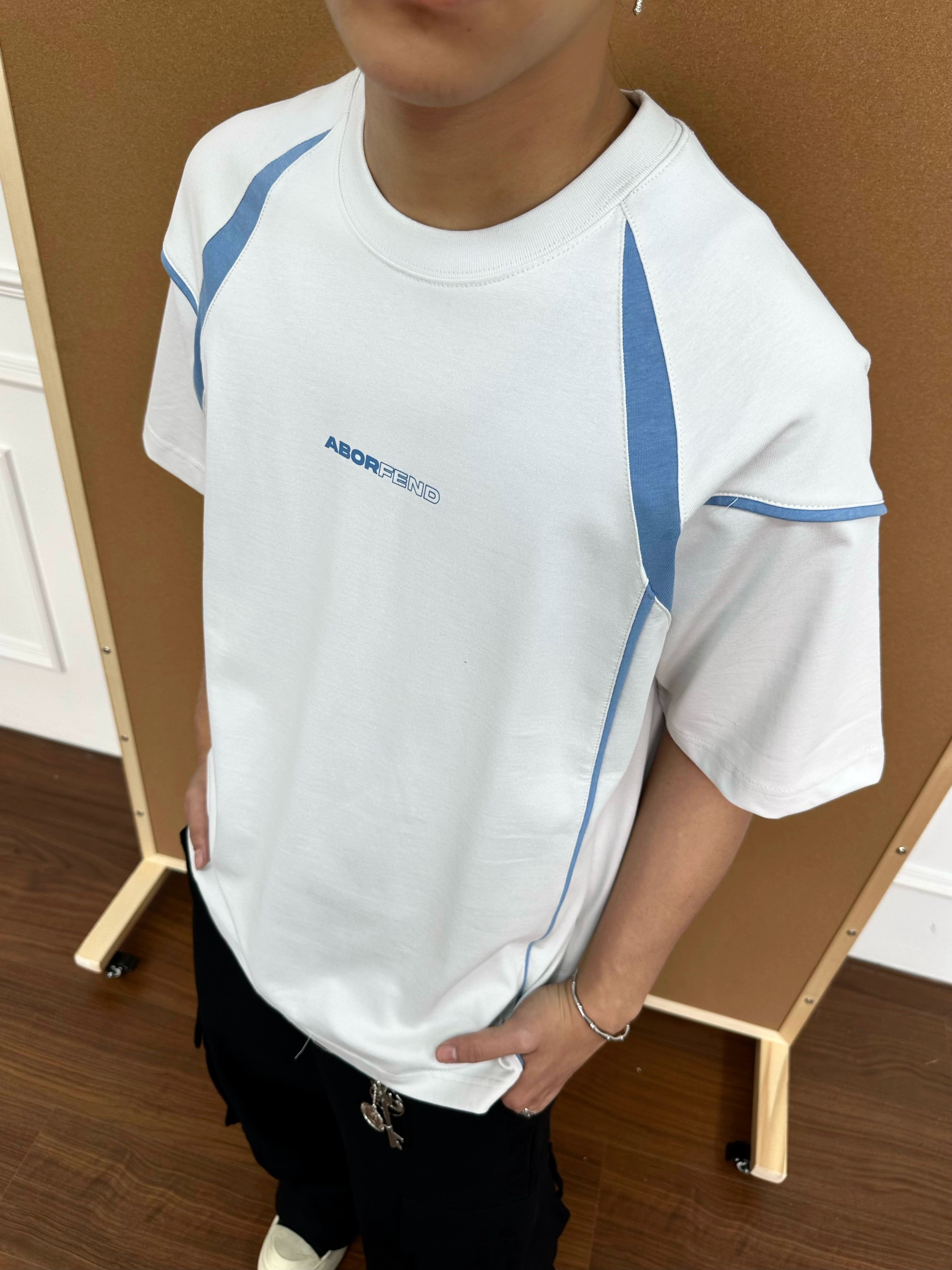 BeOurRule Splicing Contrast Letter Printing Loose Tee