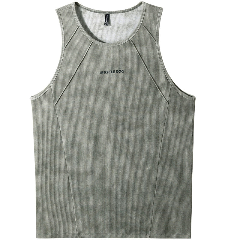 Muscle Dog Tie-Dye Sports Sleeveless Vest
