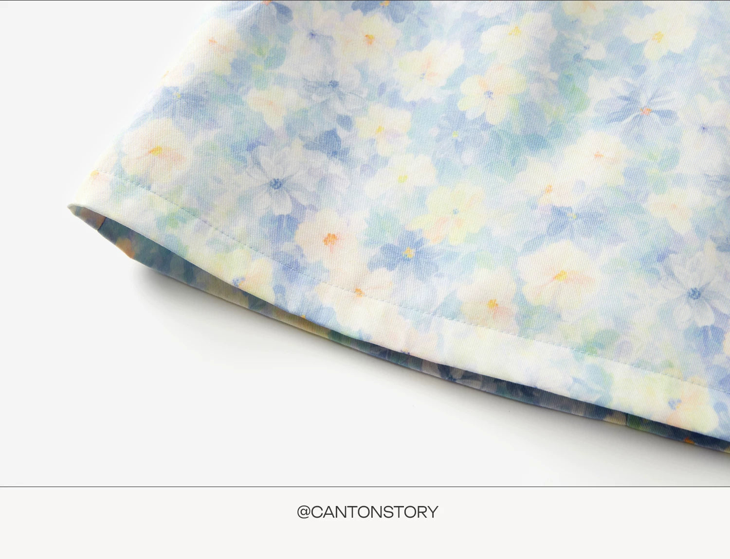 Cantonstory High Waist Floral Skirt
