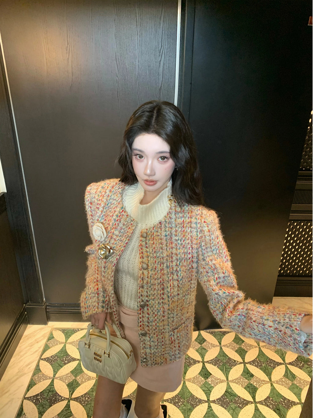 Barb Chill Padded Thousand Gold Wind Skirt Fashion Suit