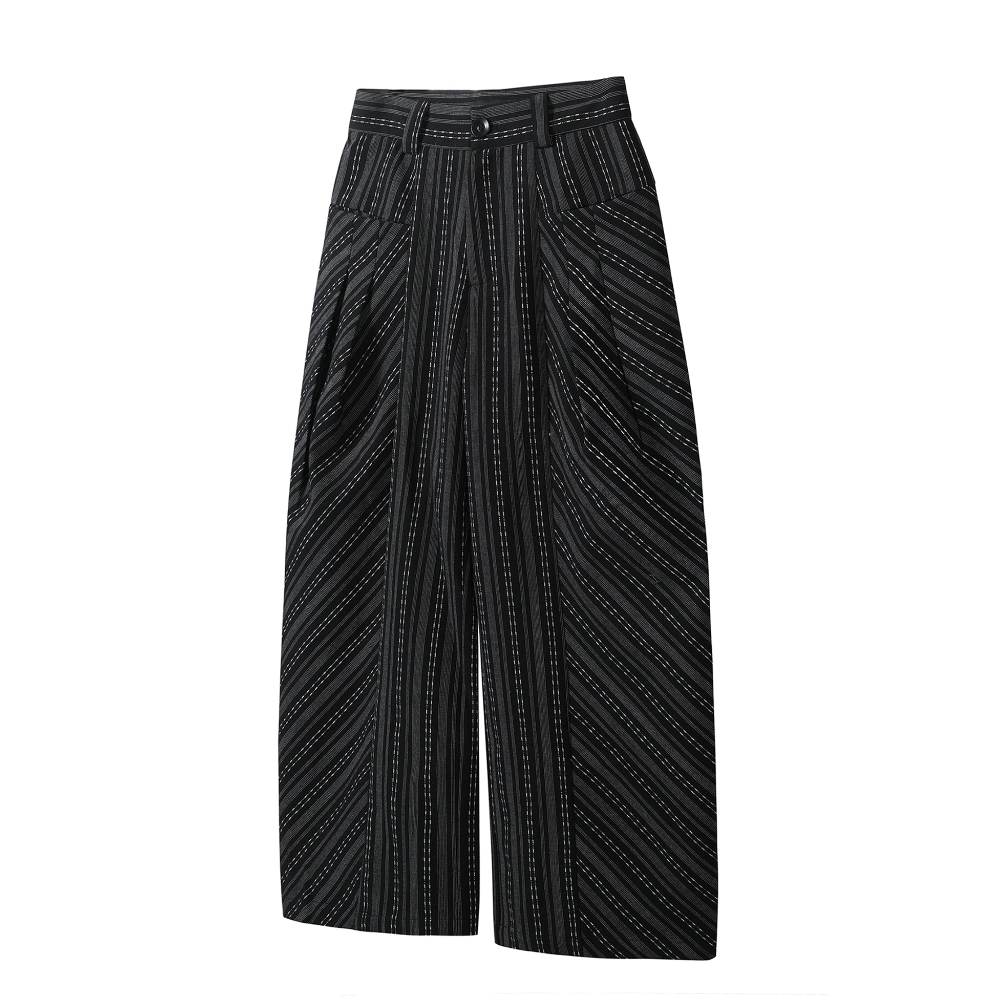 TZ Killer Versatile Loose Striped Pleated Trousers