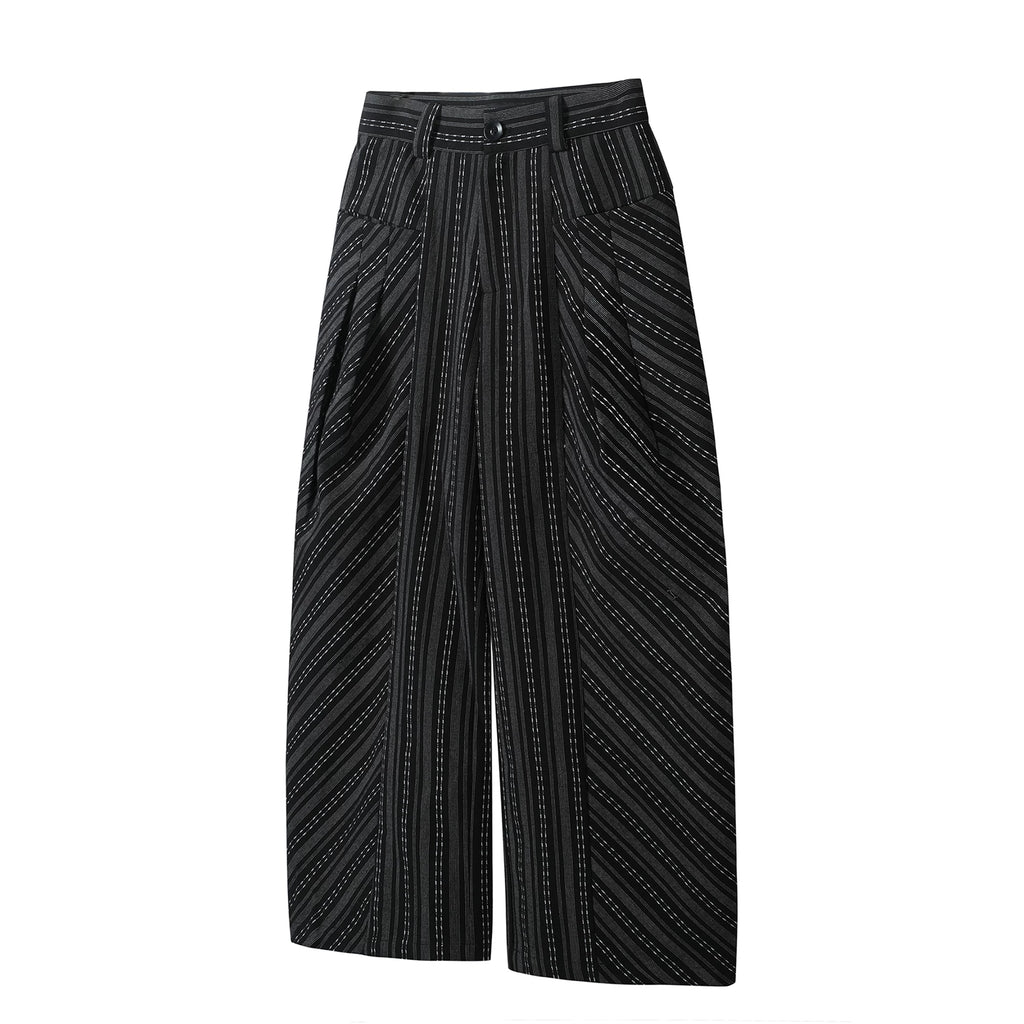 TZ Killer Striped Versatile Pleated Trousers