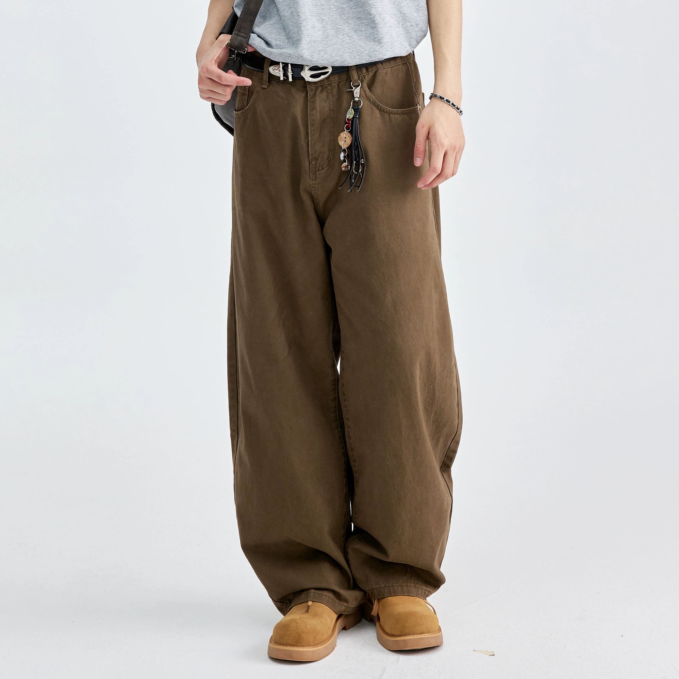 (NMK) tooling Japanese silhouette casual pants