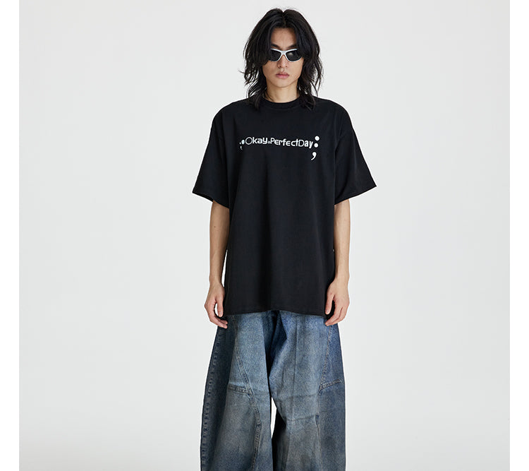 (NMK)  six-channel symbol black Tee