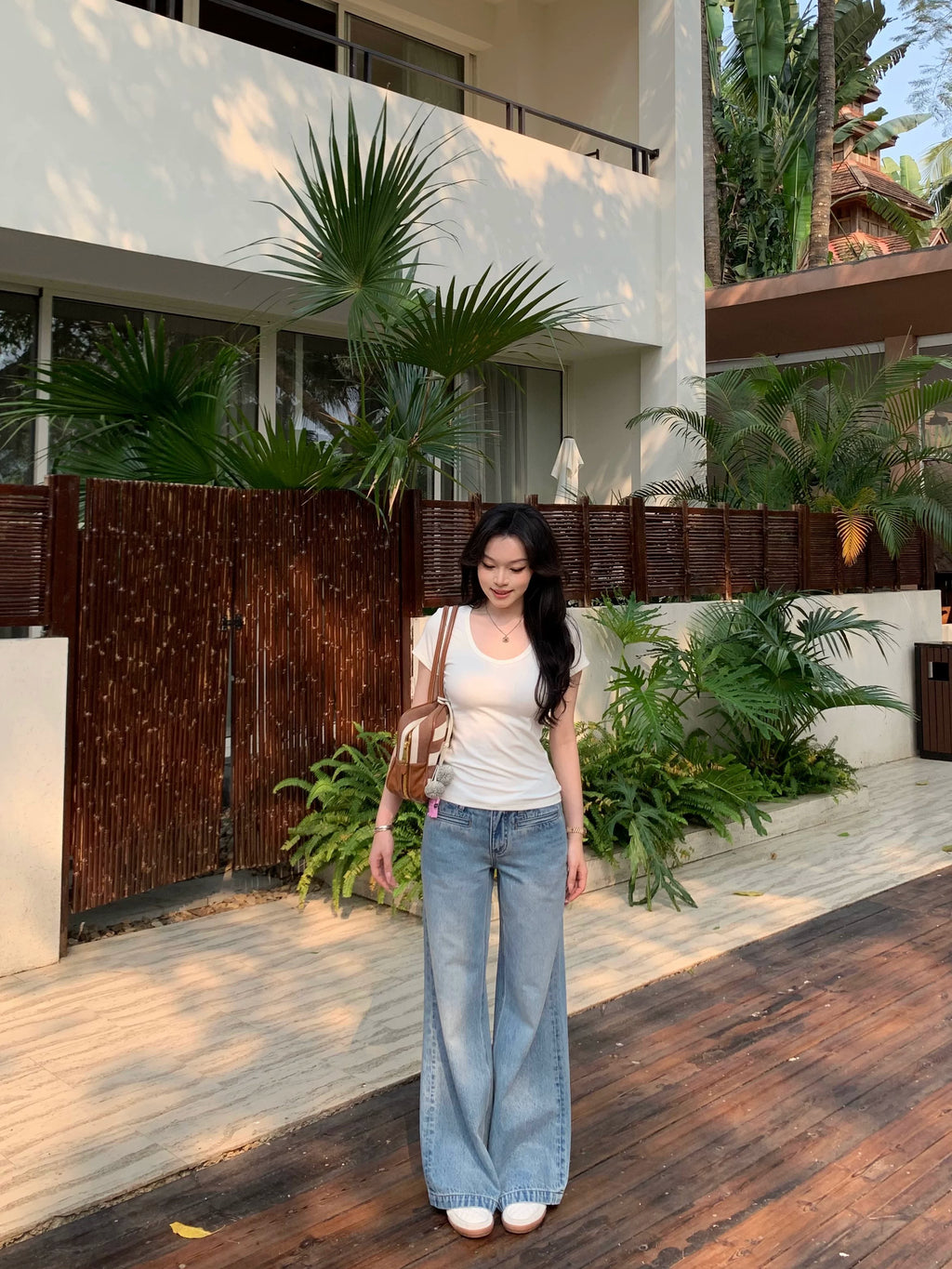 Popchee No Waist Fake Pocket Design Skinny Jeans