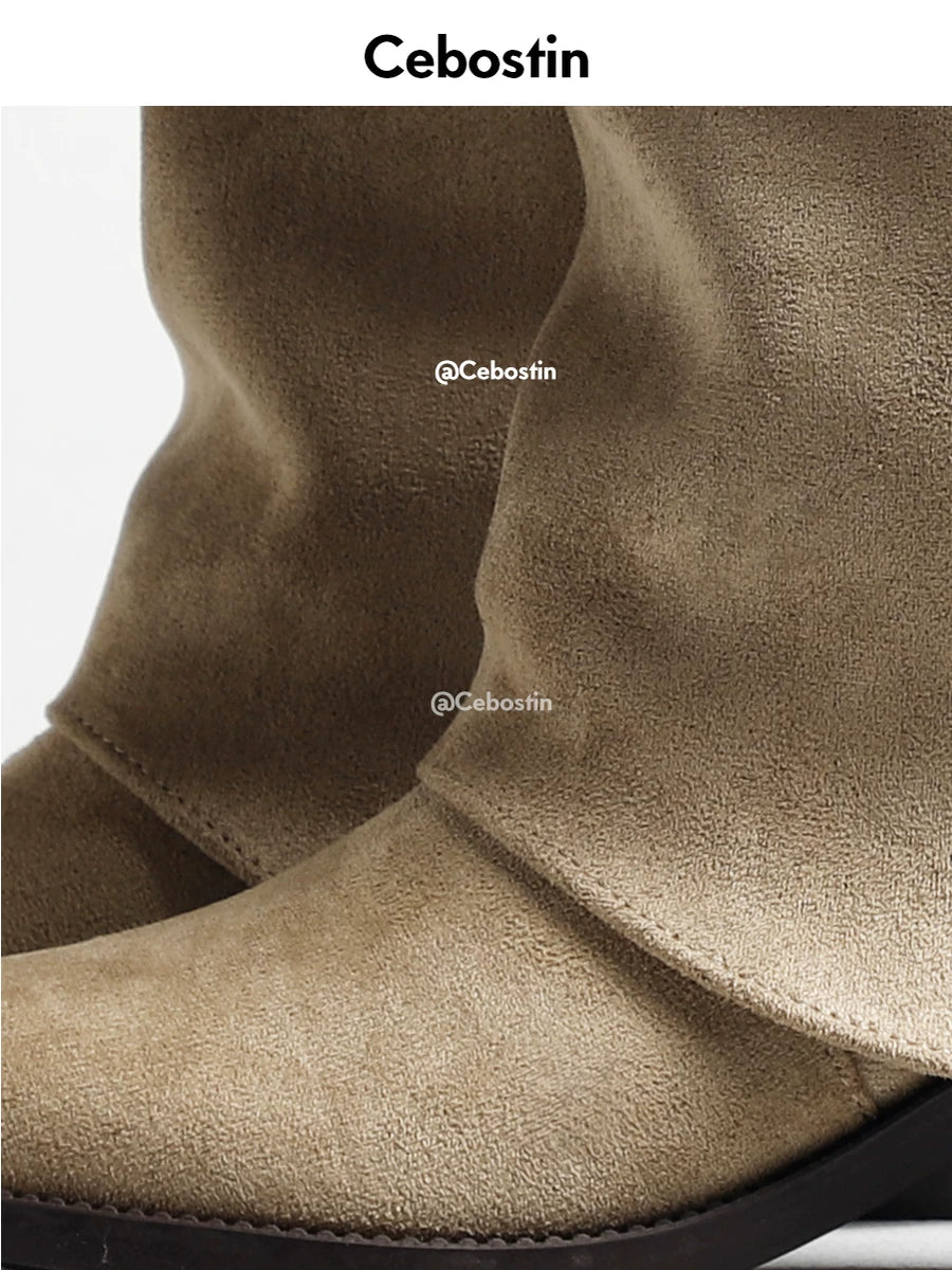 Cebostin Retro Heightening Pointed Boots