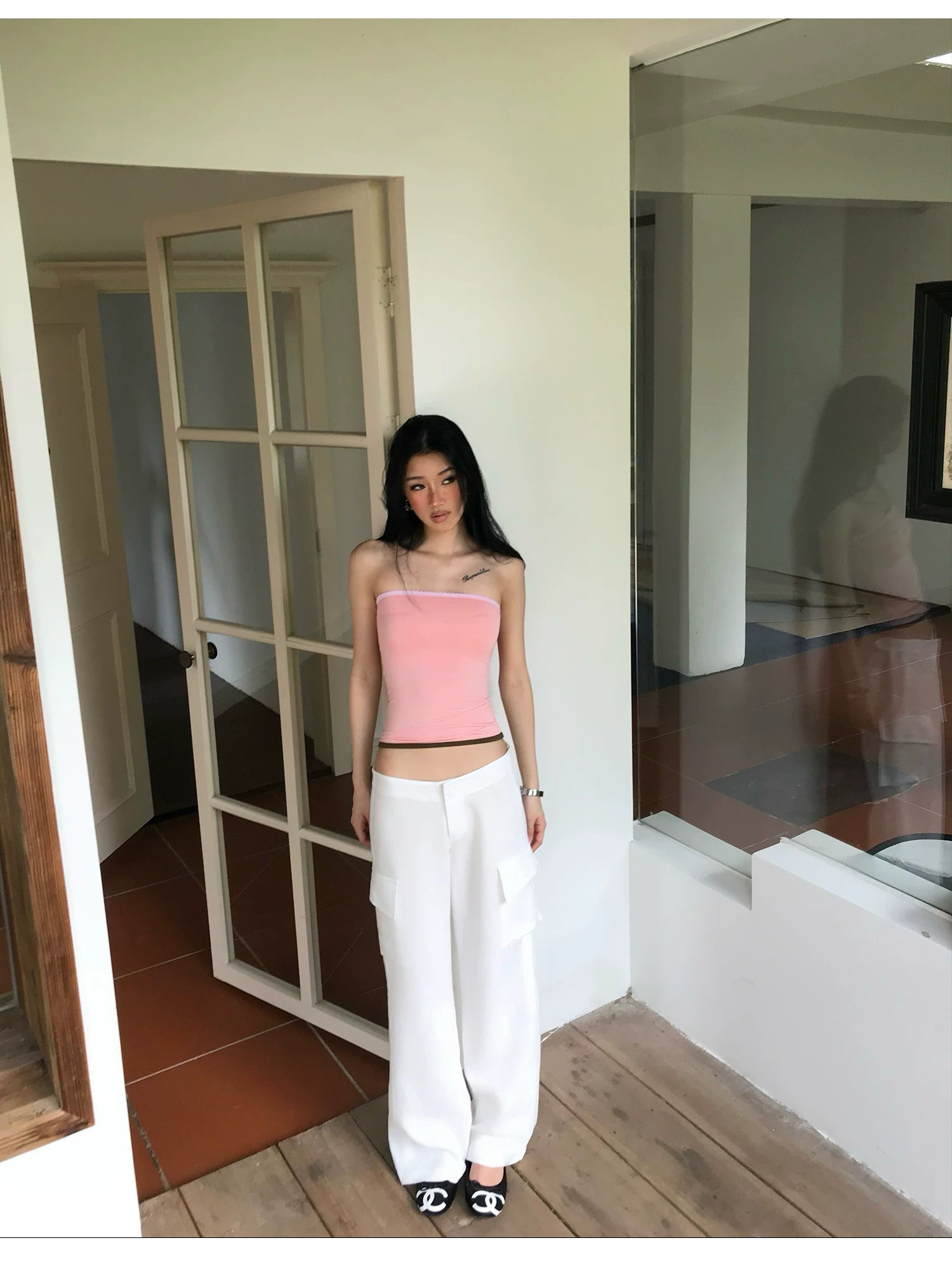 Audwyn Low Waist Skinny Wide Leg Pants