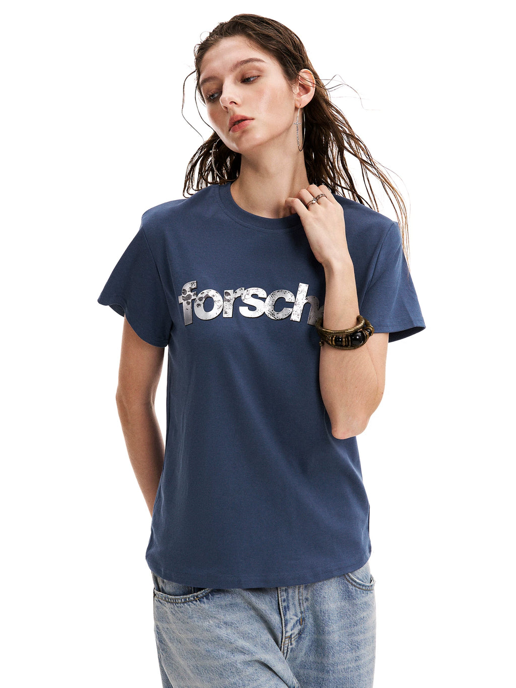 0123Start Snake Letter Print Round Neck Tee