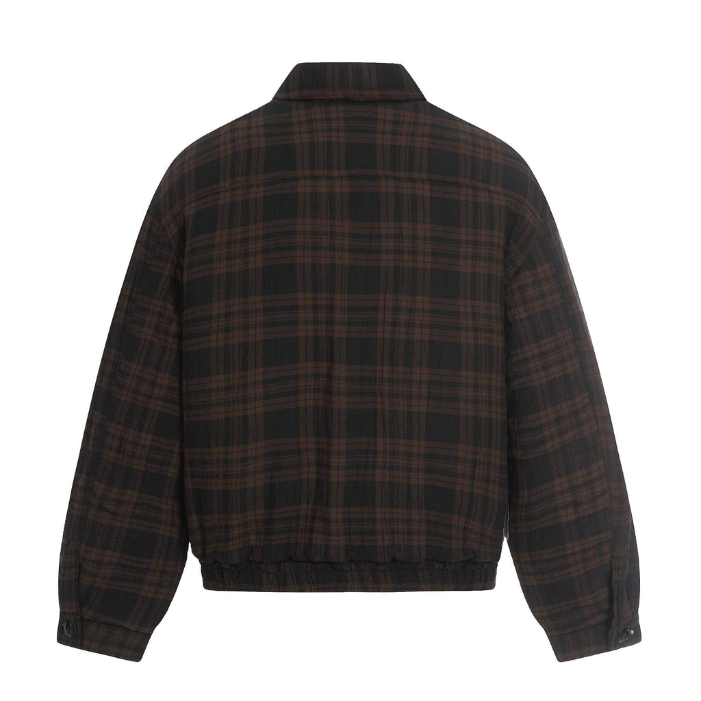 11KN Retro Plaid Contrasting Loose Lapel Jacket