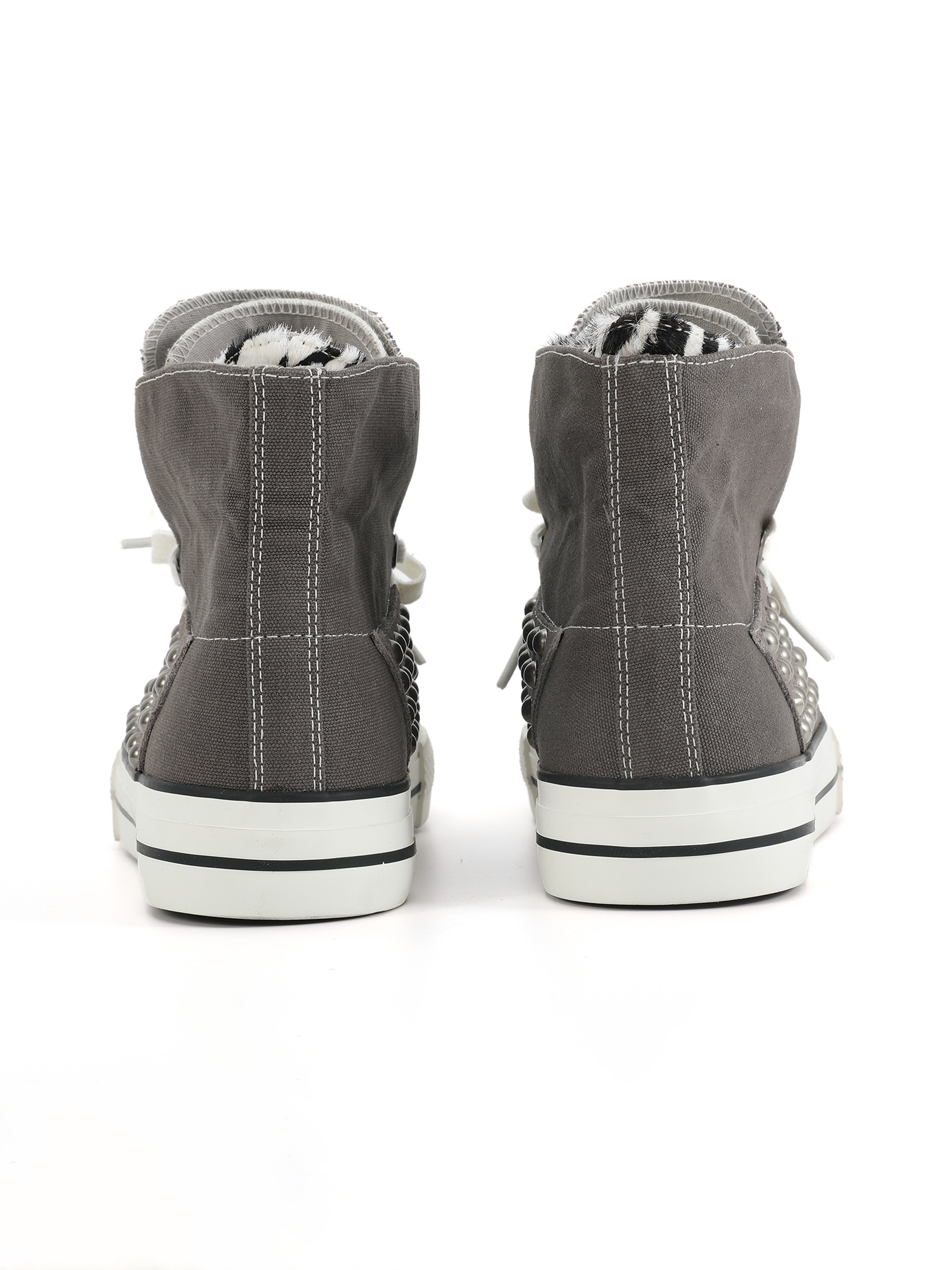 NumbAsia zebra pattern horsehair star print stitching canvas shoes