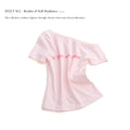 LINY LIBERTY Asymmetrical Slanted Shoulder Printed Slim Tee