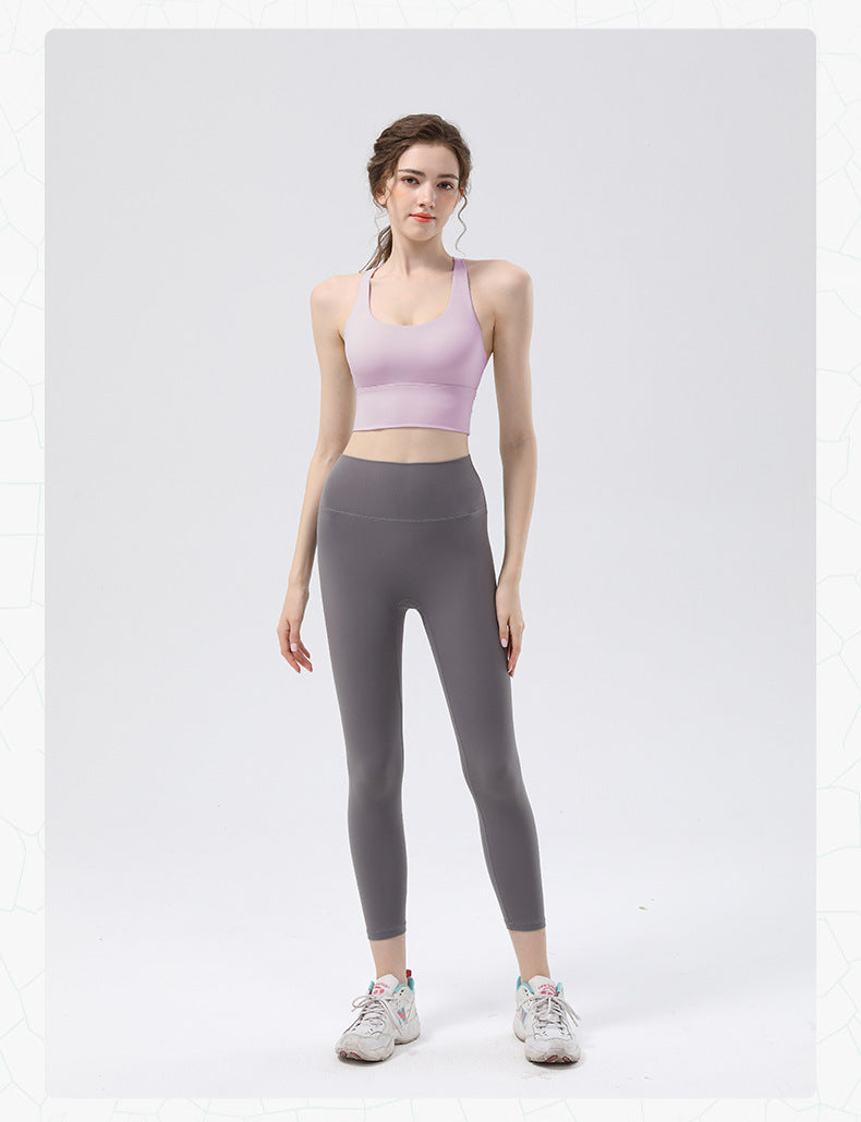 TIANQINGSE Sports Yoga Vest Solid Cup Cross Back