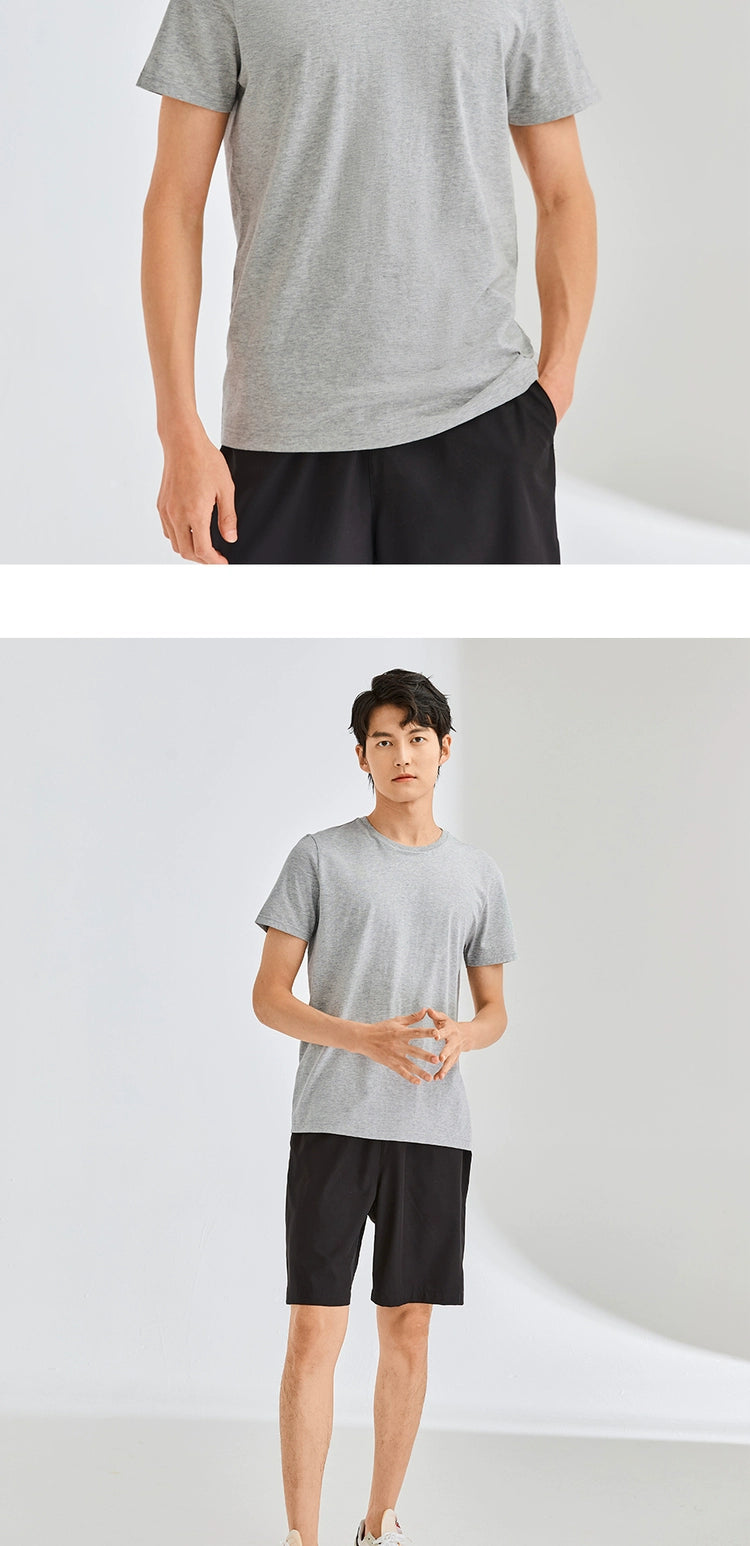 Giordano Crew Neck Solid Color Casual Bottom Shirt