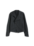 BEVAN UP Slanted Lapel Cut Short Silhouette Denim Jacket