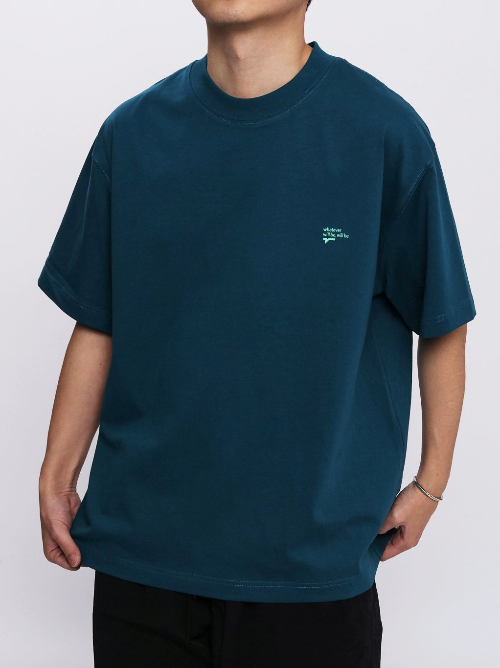 AWT Casual Versatile Crew Neck Printed Loose Tee