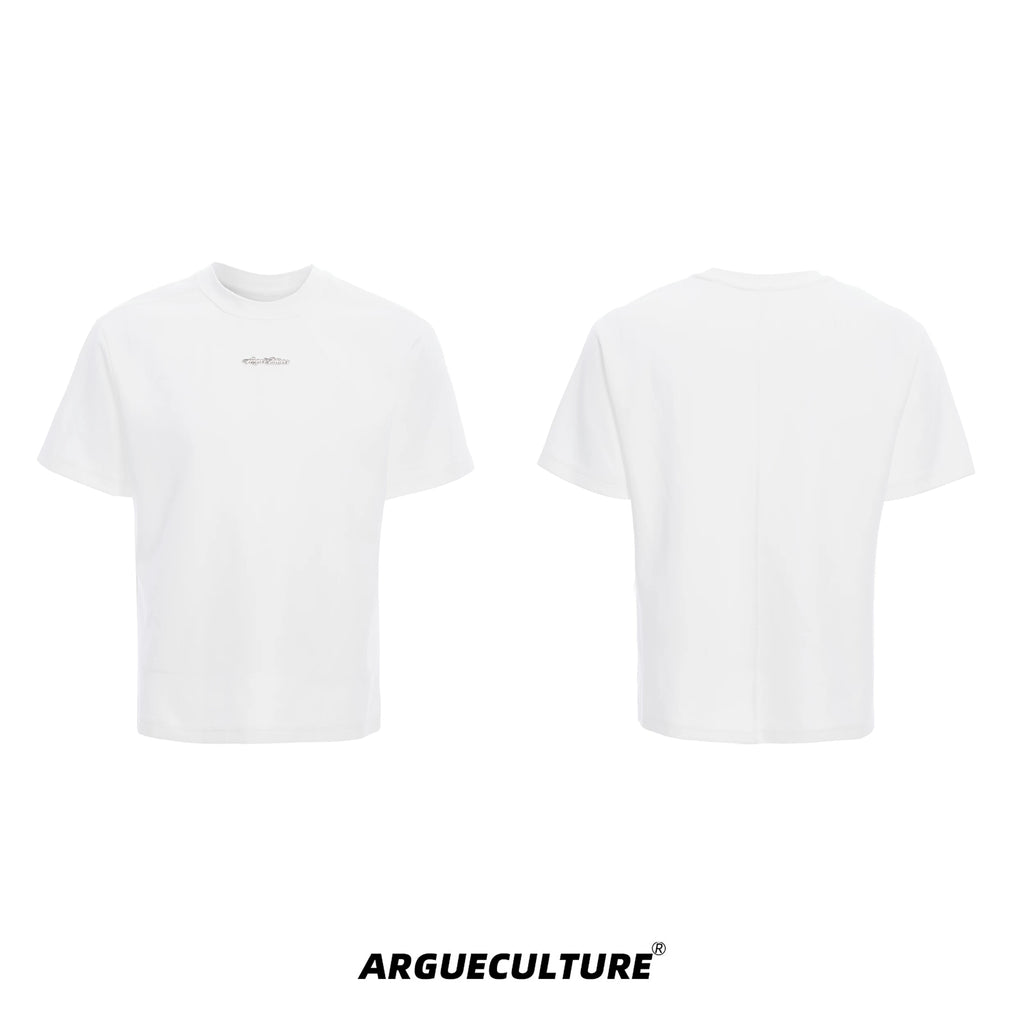 ArguECulturE Simple Round Neck Versatile Front Shoulder Tee