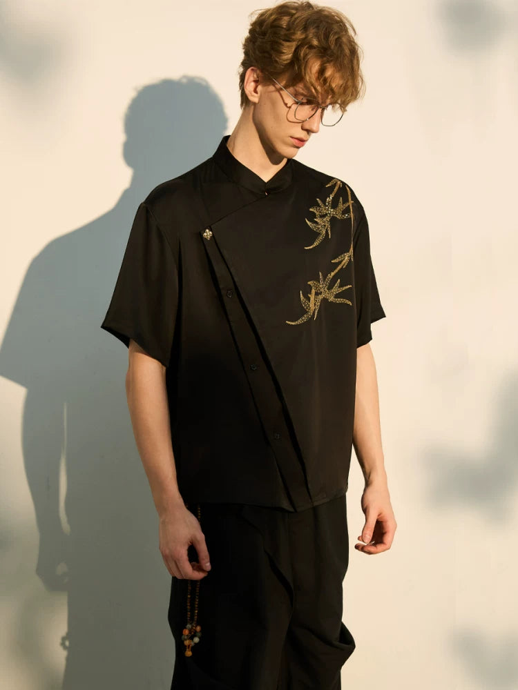 CNEW Golden Bamboo Sequined Embroidery Tee