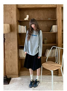 Kano Letter Foam Printed Waffle Long Sleeve