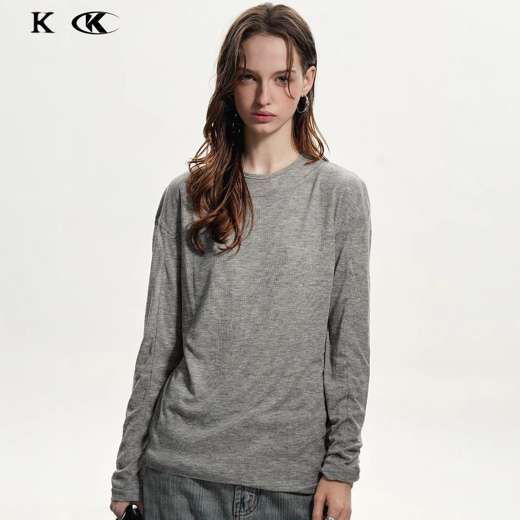 11KN Breathable Simple Anti-wrinkle Skin-friendly Slim Long Sleeves