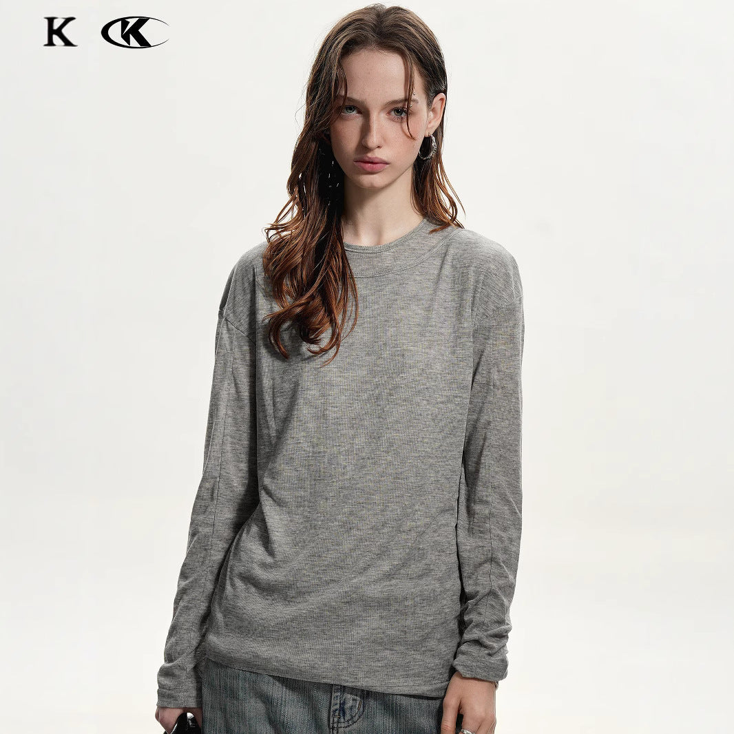 11KN Breathable Simple Anti-wrinkle Skin-friendly Slim Long Sleeves