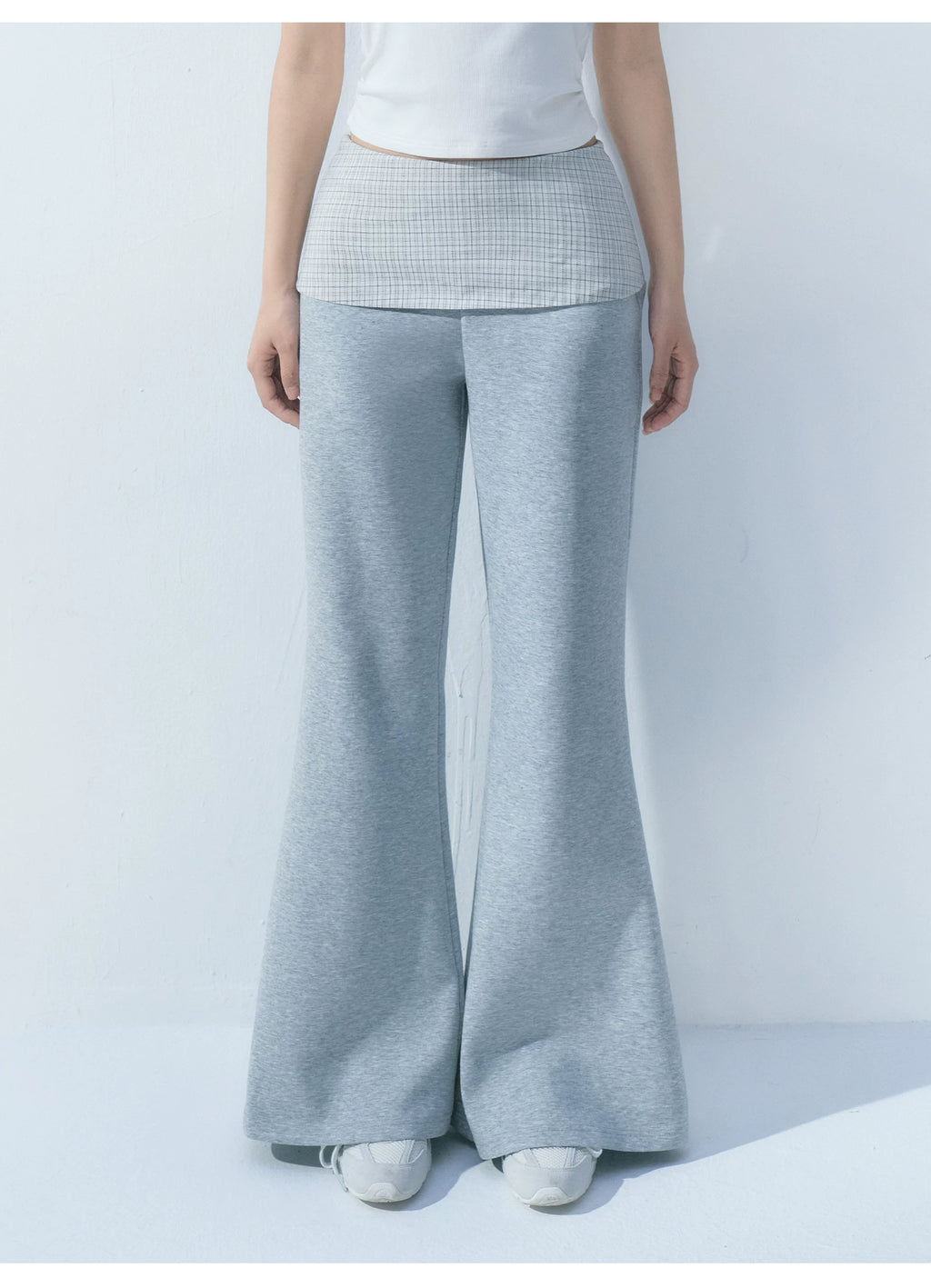 Ablueberry Plaid Paneled Spicy Slacks