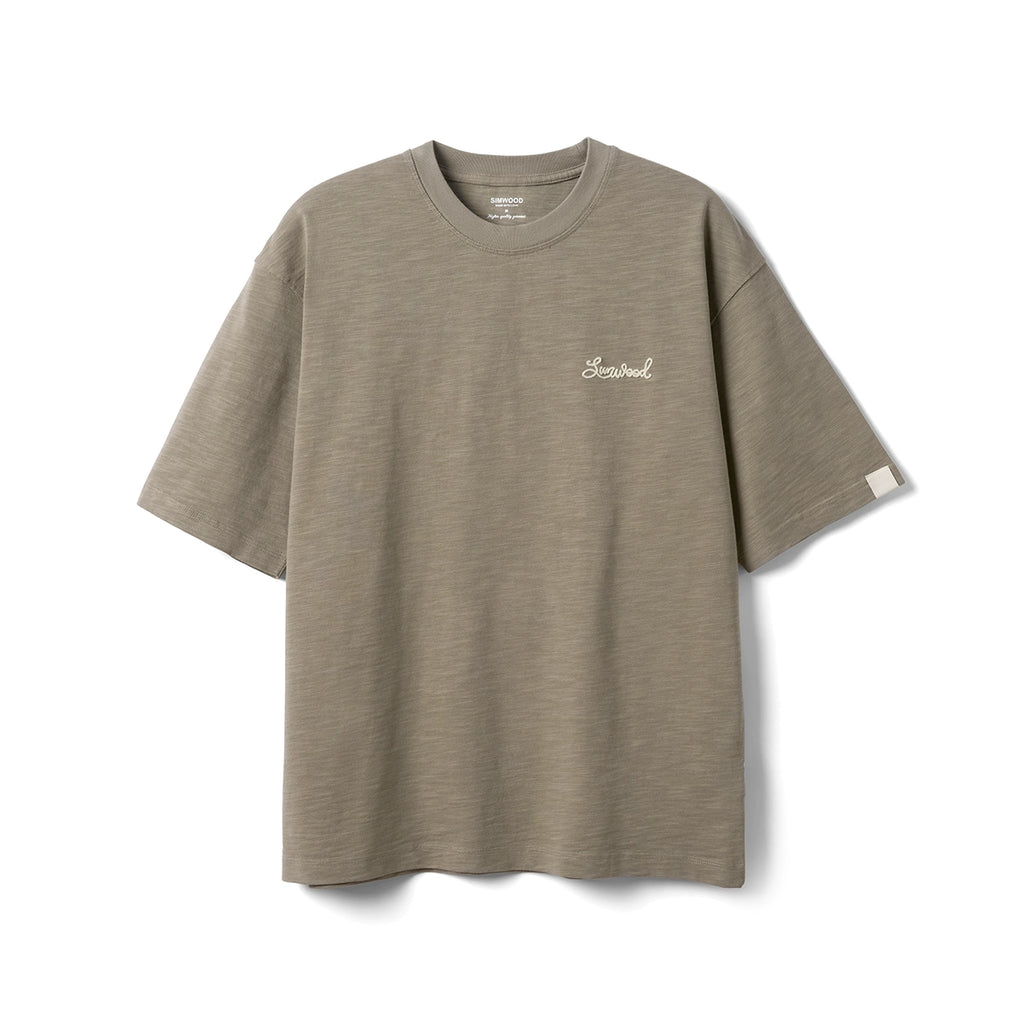 SIMWOOD Embroidery Casual Versatile Tee
