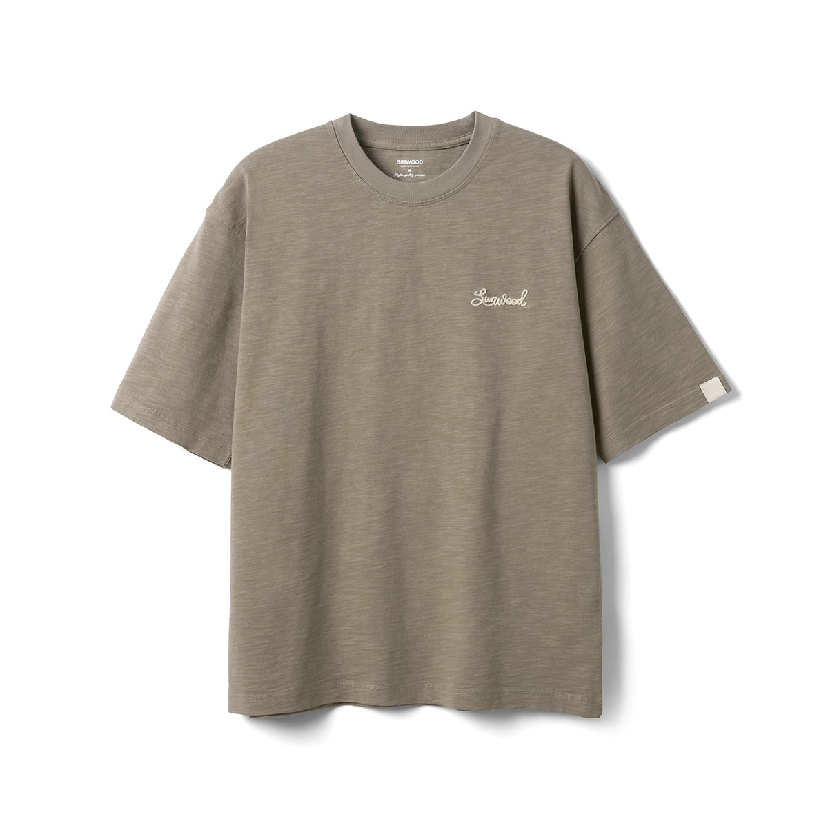 SIMWOOD Embroidery Casual Versatile Tee