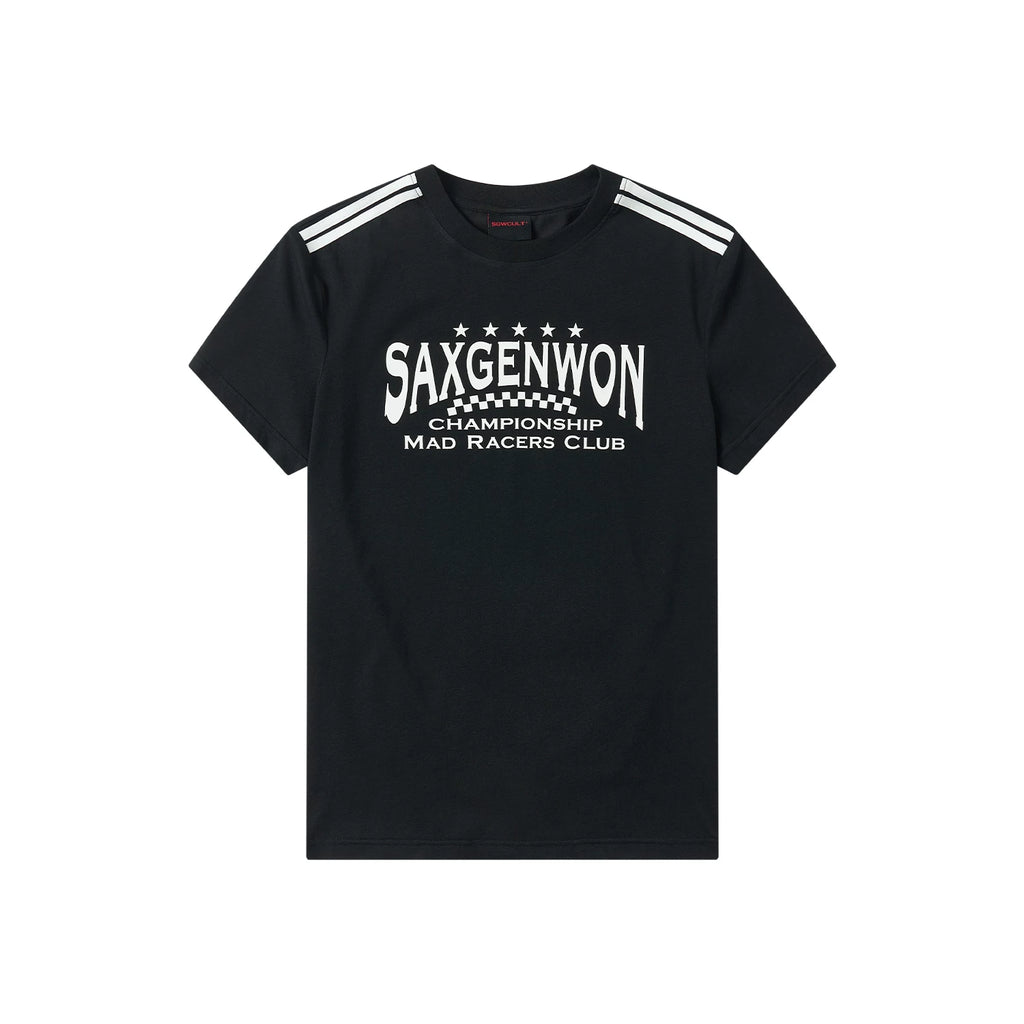 SAXGENWON Slim-fit Striped Crew Neck Tee