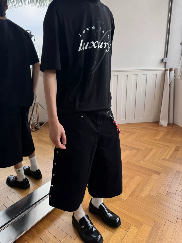 TERRAINCOGNITA Metallic Brushed Lettering Film Printed Loose Tee