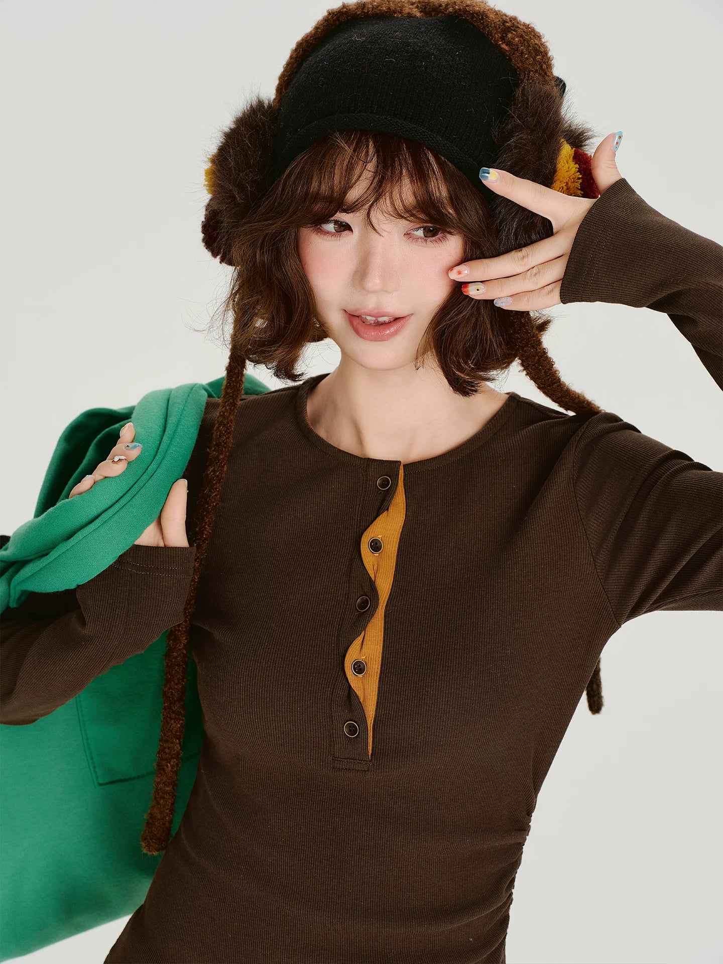 Girlyhalo Casualfake Two-piece Bottomlong Sleeves