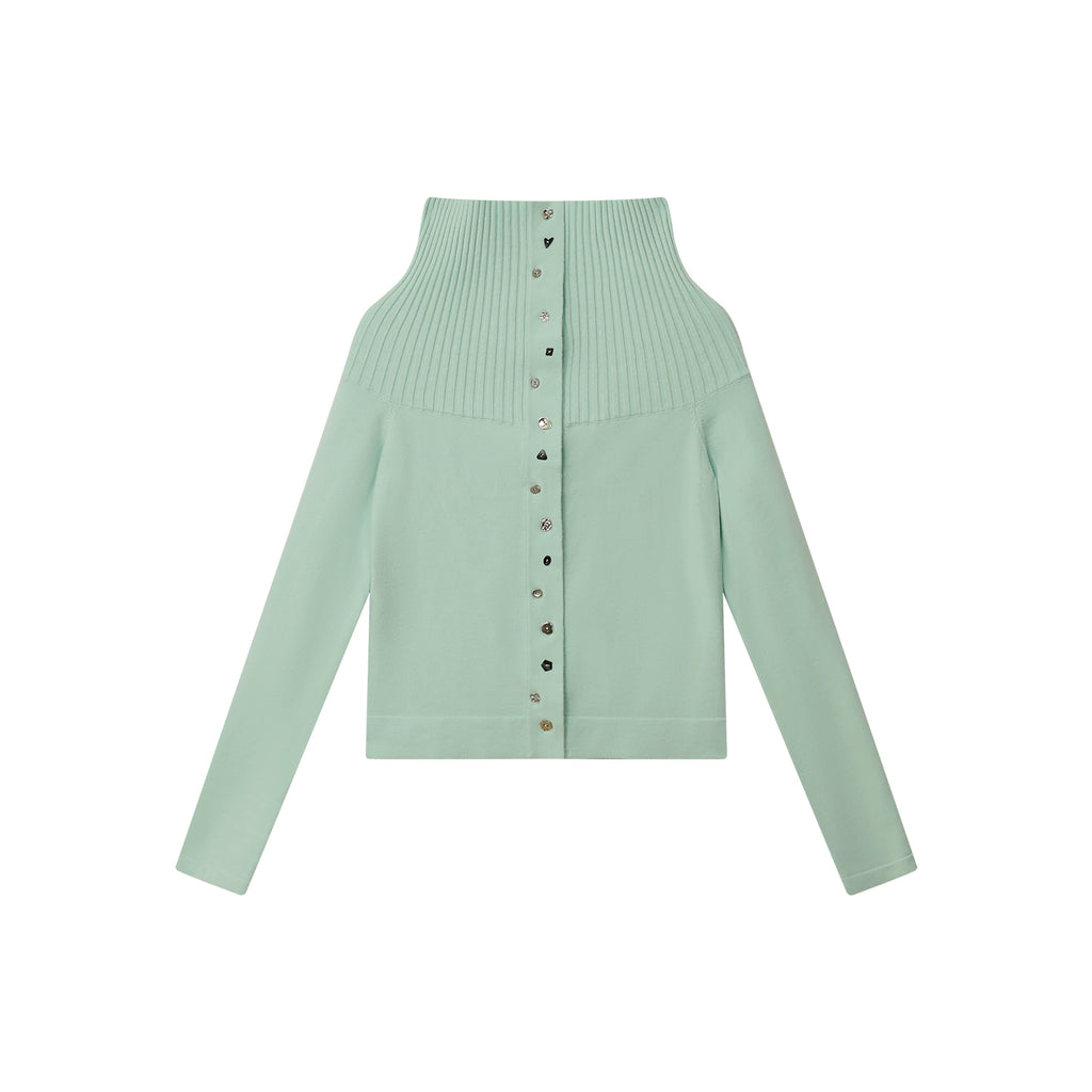 FUNKYFUN Button-embellished Cardigan Knitted Sweater Jacket