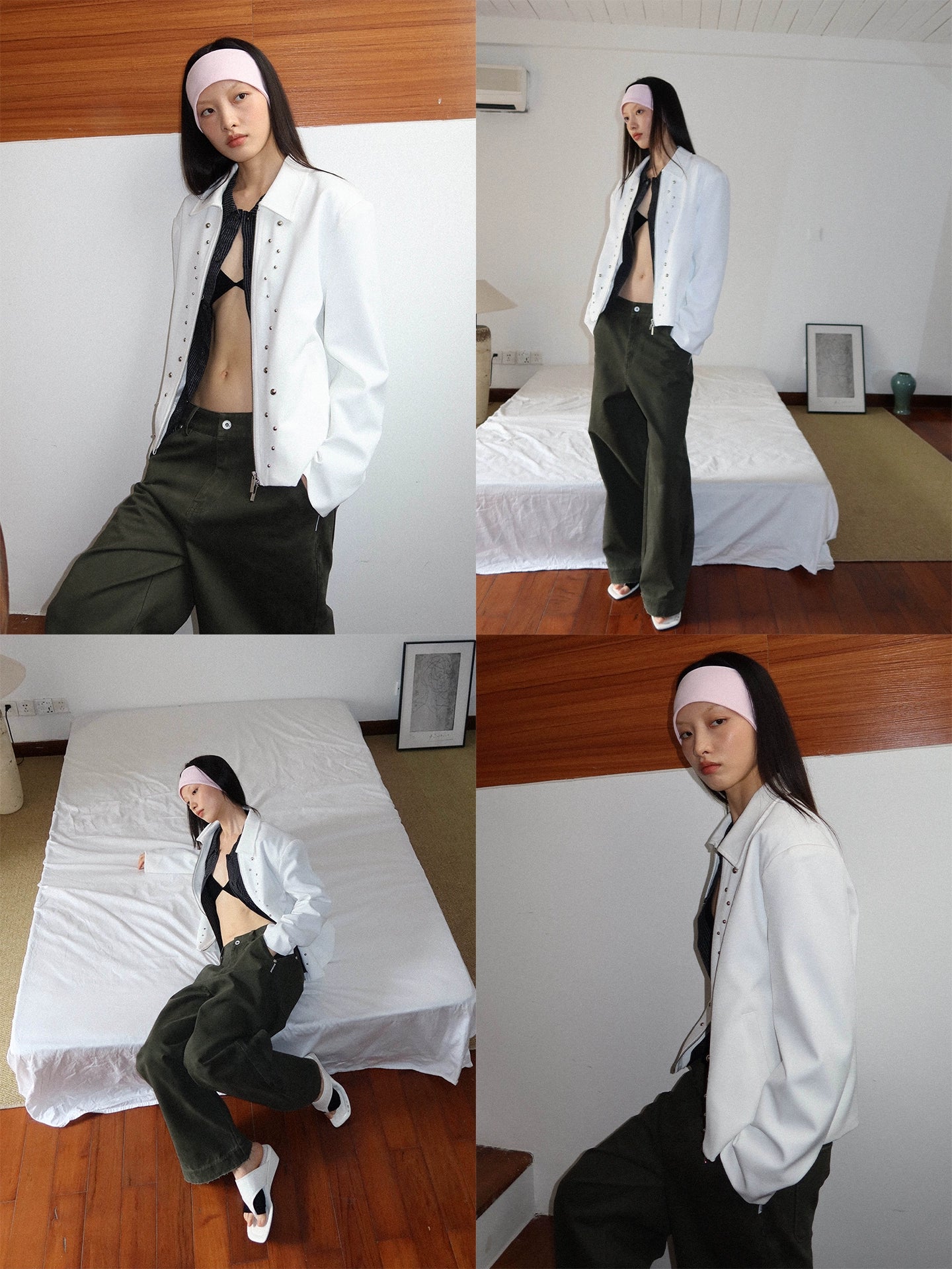 FUNKYFUN Irregular Semi-round Rivet Suit Jacket