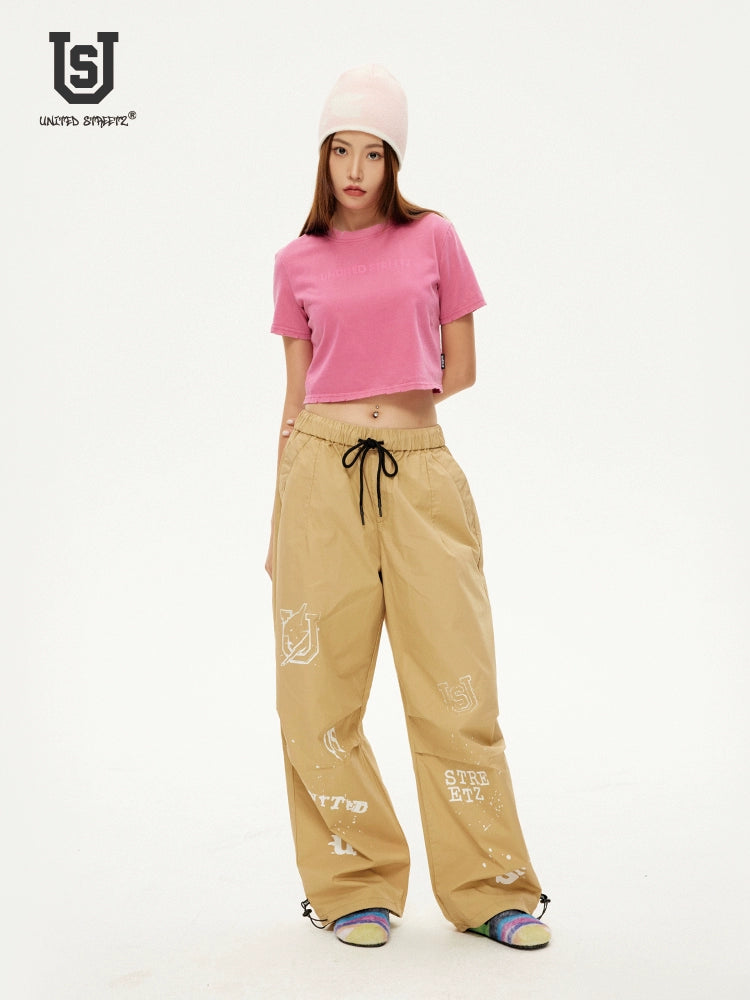 US Graffiti Loose Paratrooper Pants Casual Overalls