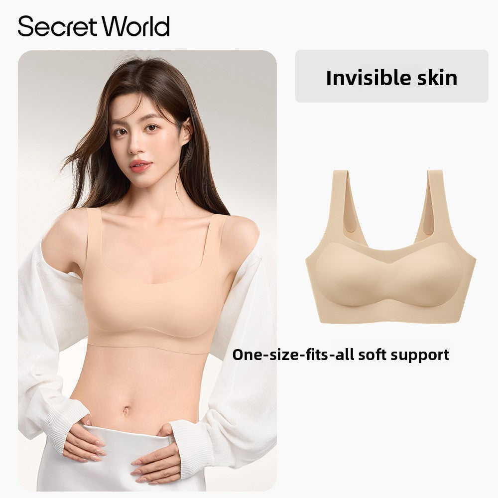 Secret World No Size Liquid Foundation Traceless Shoulder Strap Sports Bra