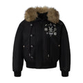 YADcrew gem fur bomber cotton-padded jacket
