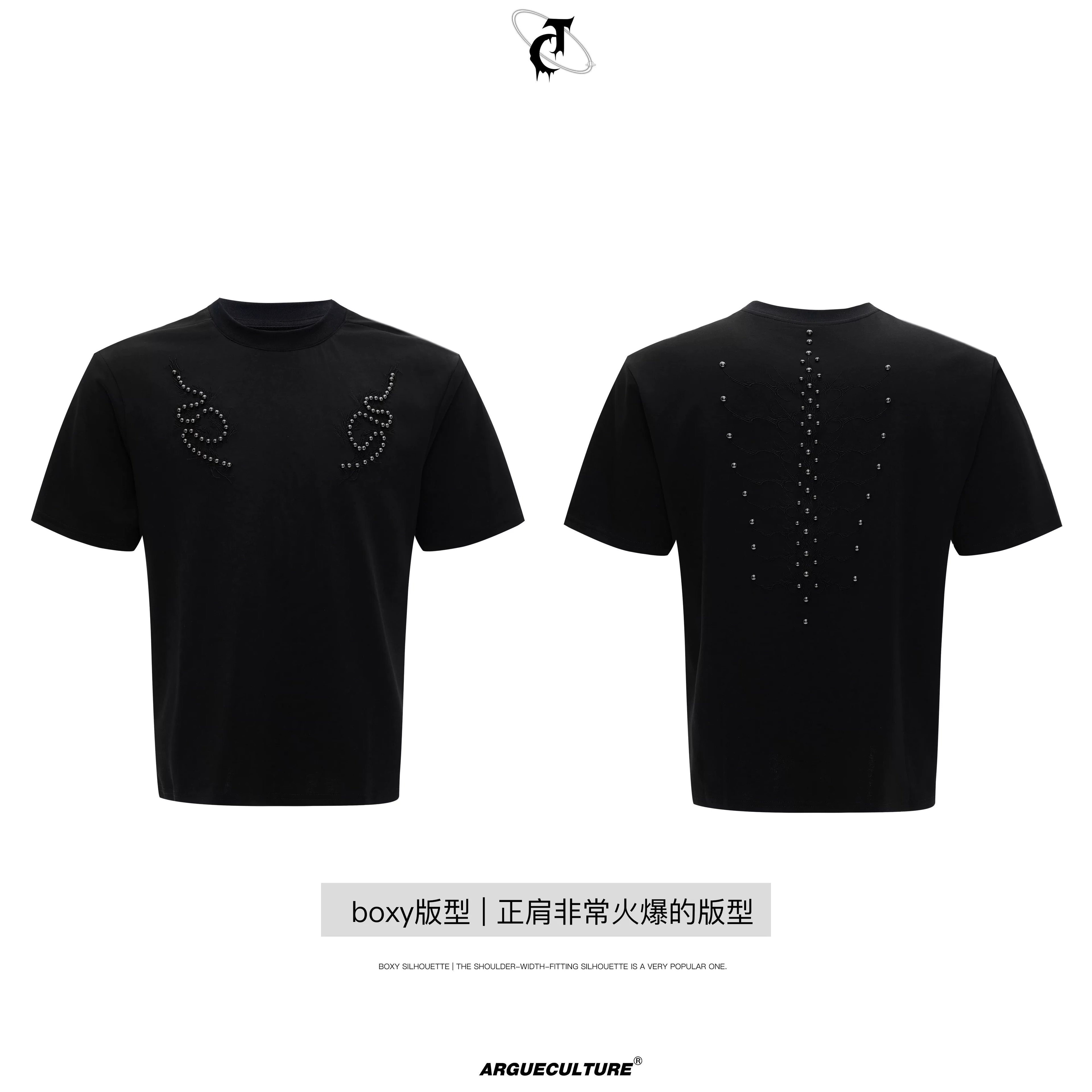 ArguECulturE Vintage Embroidery Slim Shoulder Tee
