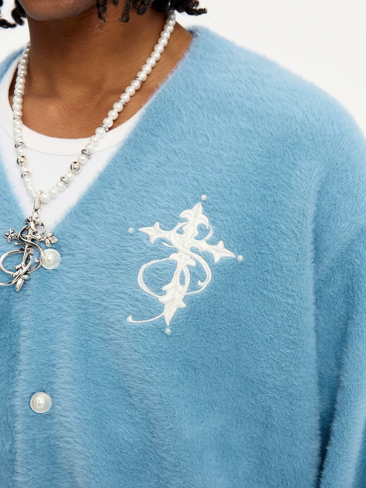 STK Imitation Mink Pearl Wool Cardigan