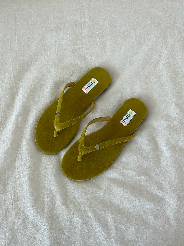 ENNU Flat Bottom Matte Turned Fur Outer Slippers