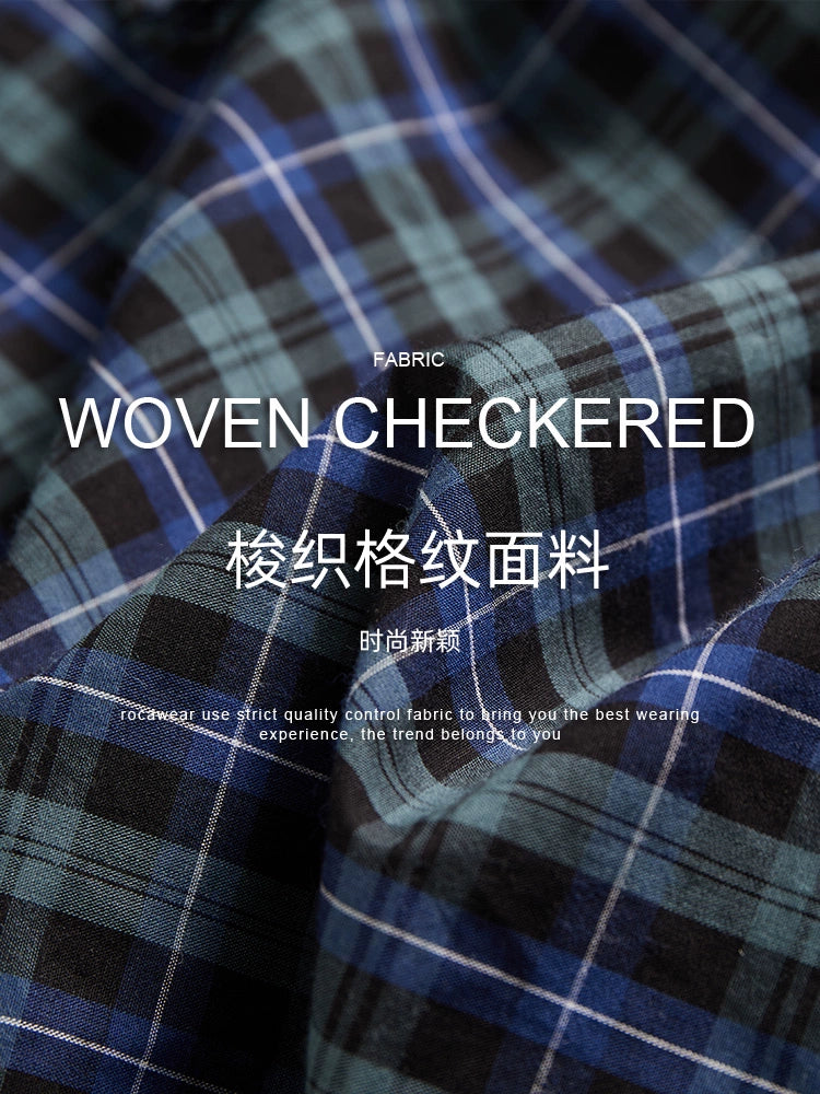 Rocawear Handmade Flower Plaid Short Sleeve Shirt