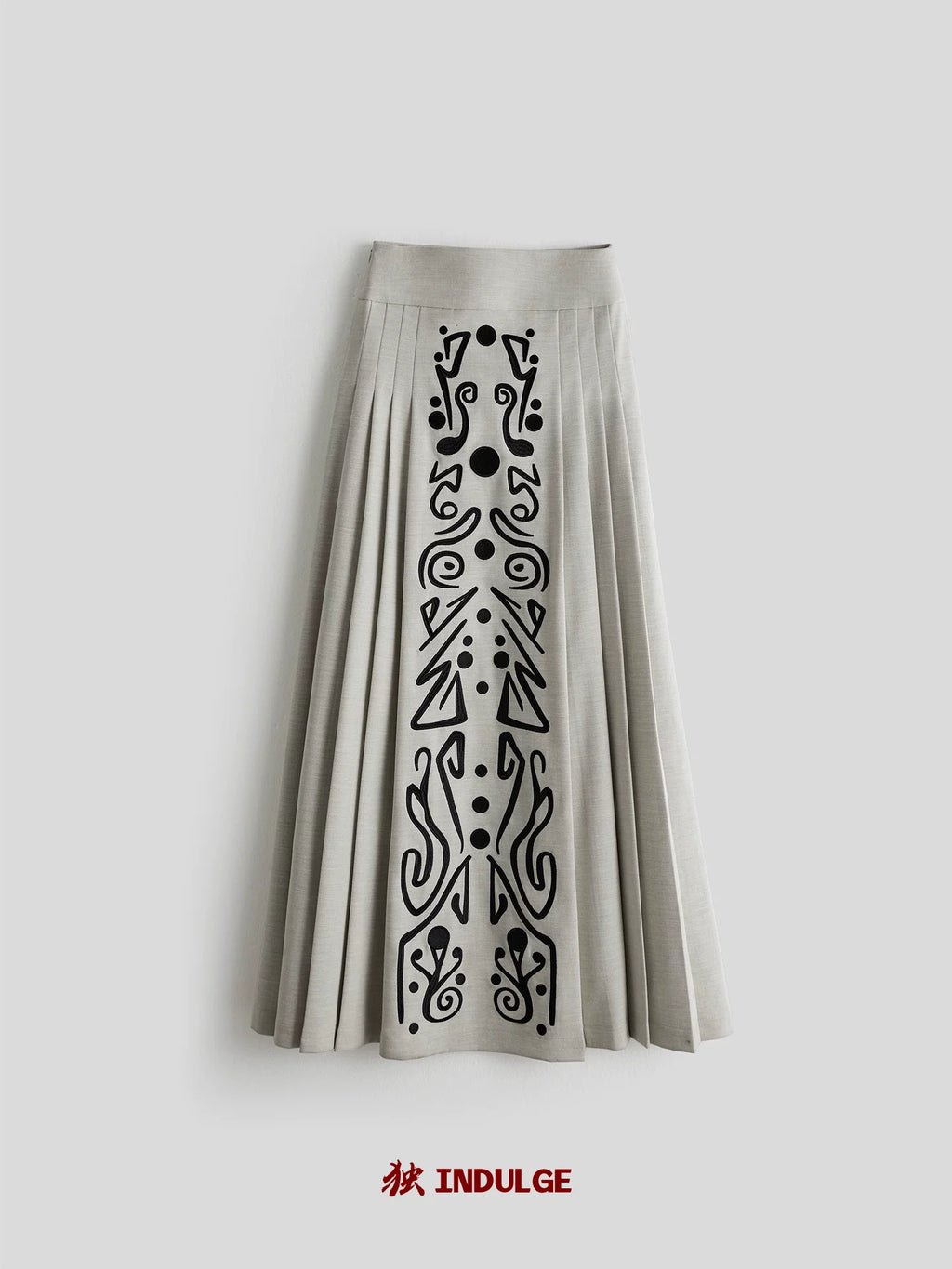 INDULGE Embroidered Pleated Skirt