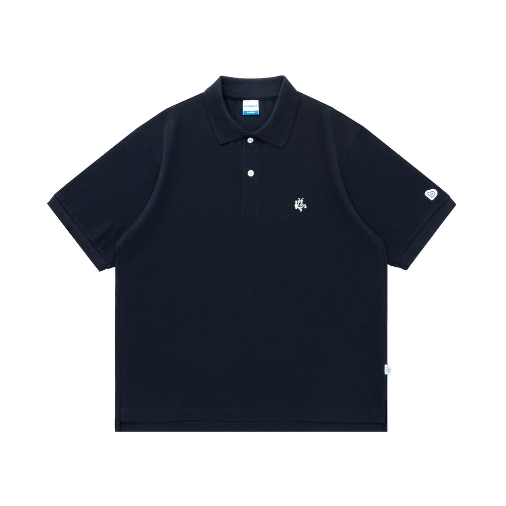 BENT IDEA Embroidered Simple Polo Shirt Tee