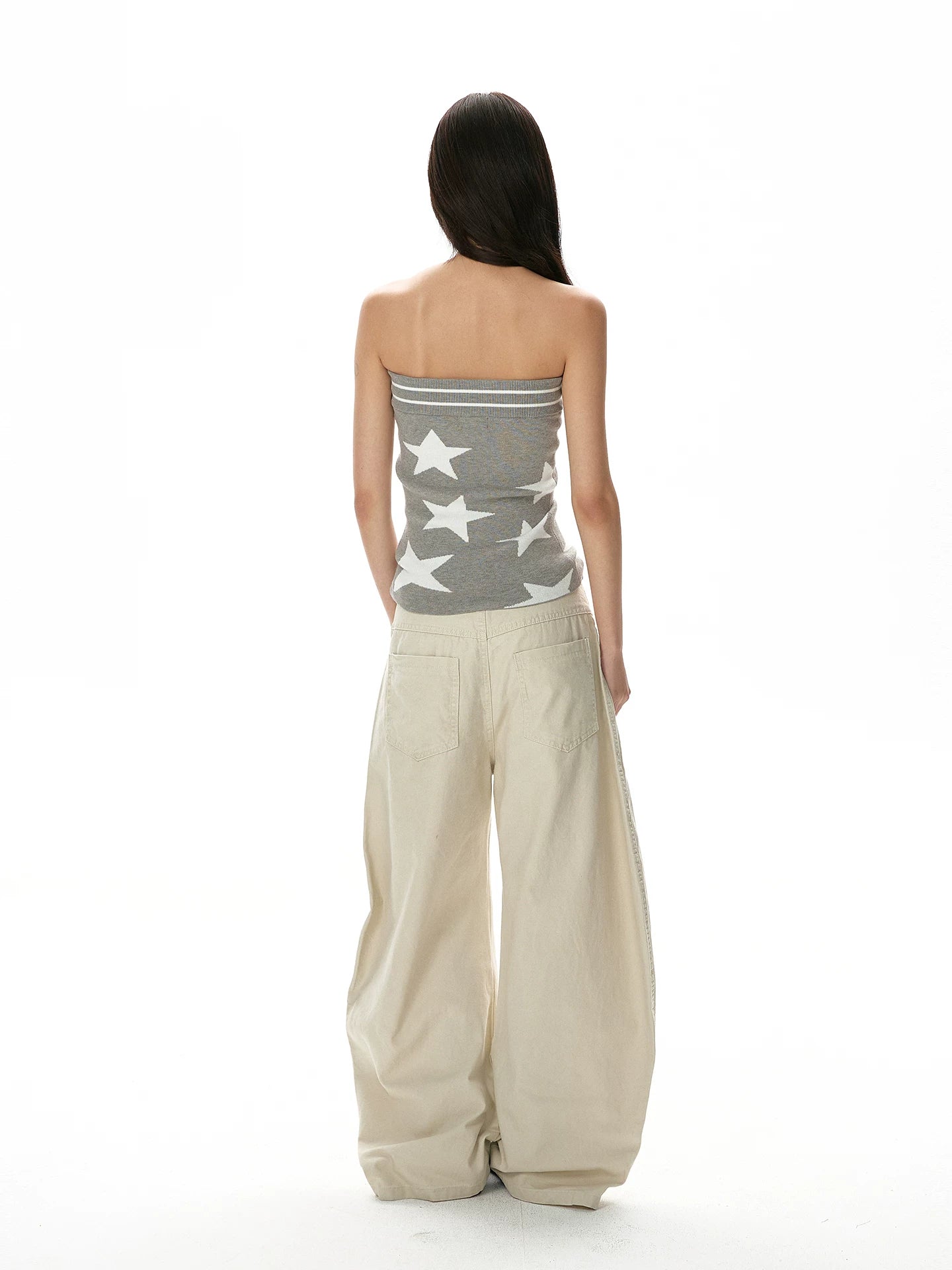 A PUEE Vintage Star Print Knitted Tube Top