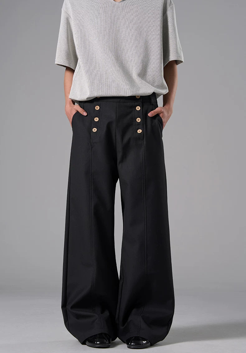 TRUQUEST Vintage Double-breasted Casual Pants