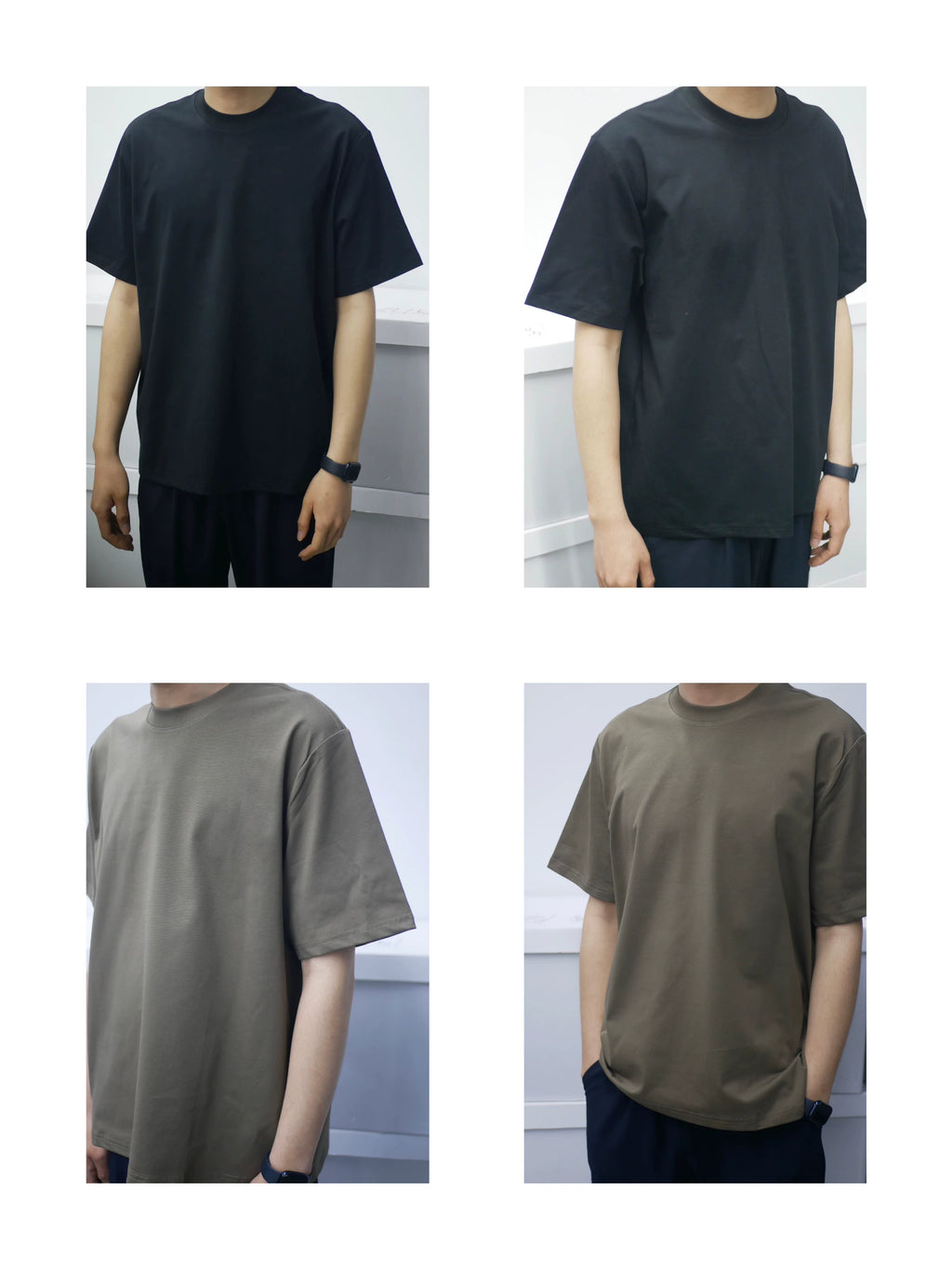 NO LOGO Summer Solona Boxy Wide-Fit Small Neckline Solid Basic Tee