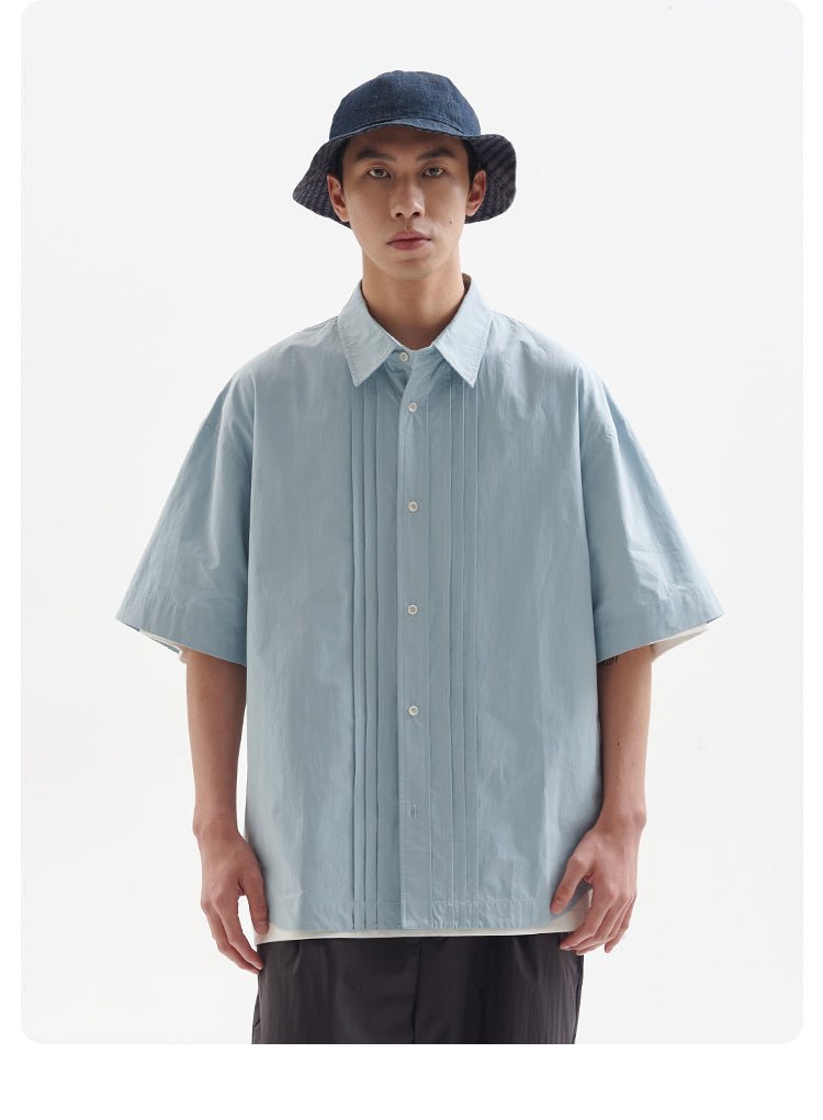 BUTTBILL Commuter Japanese organ pleated cotton Shirt