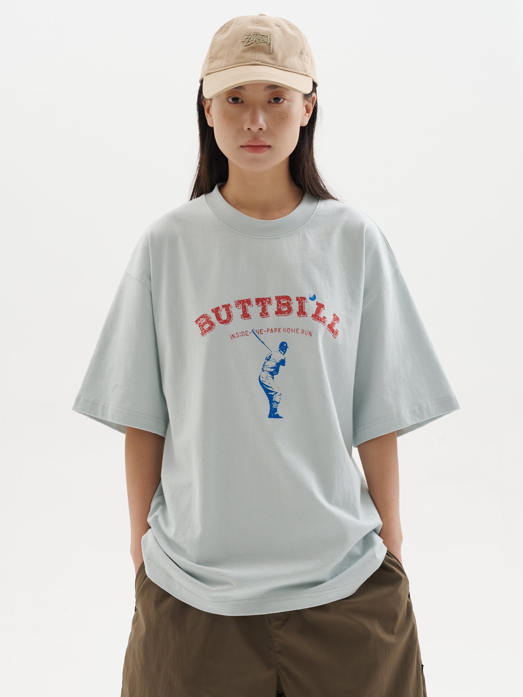 BUTTBILL Vintage Home Run LOGO Japanese Tee