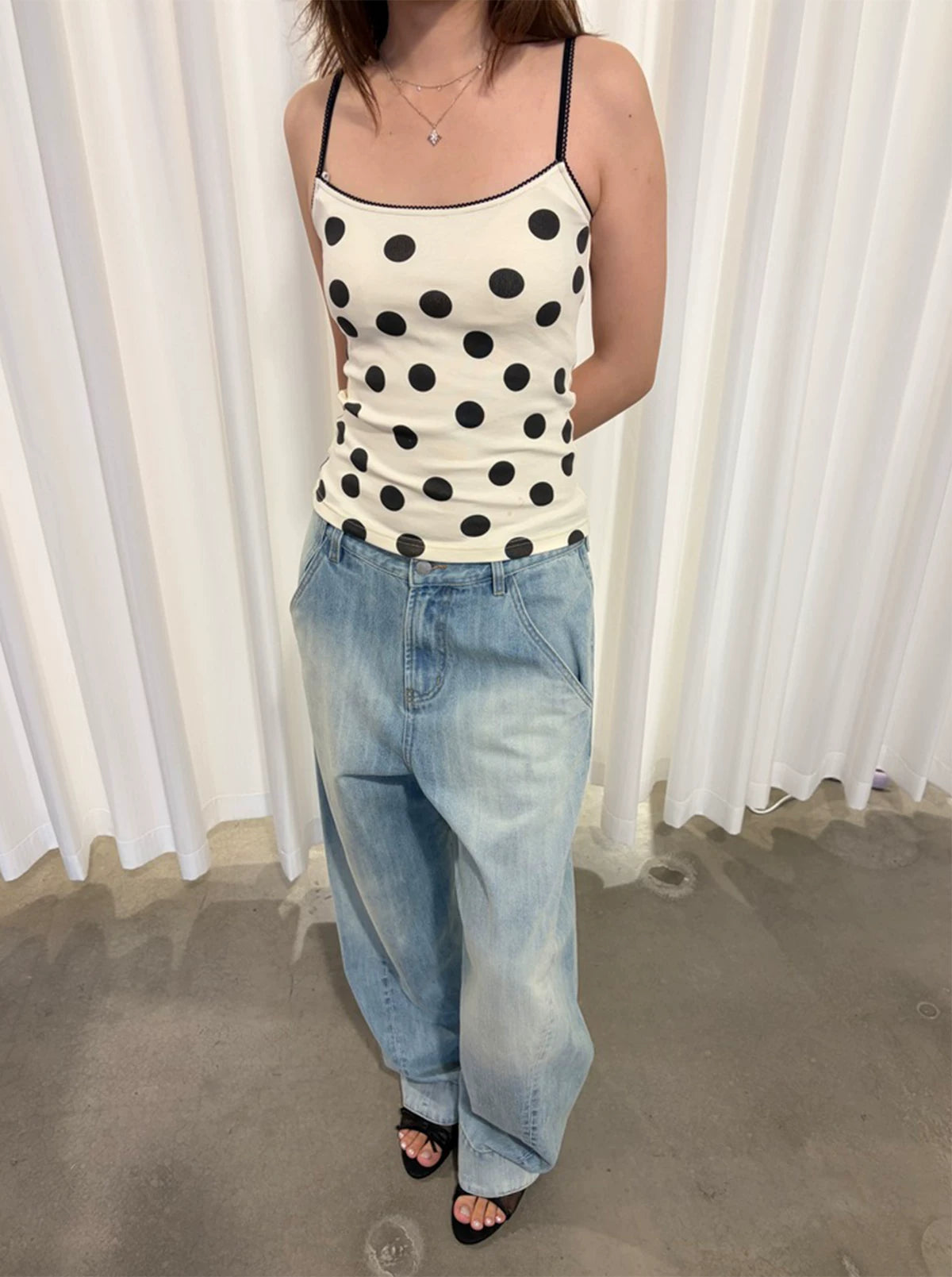 InsGale Slim Fit Polka Dot Sling Vest